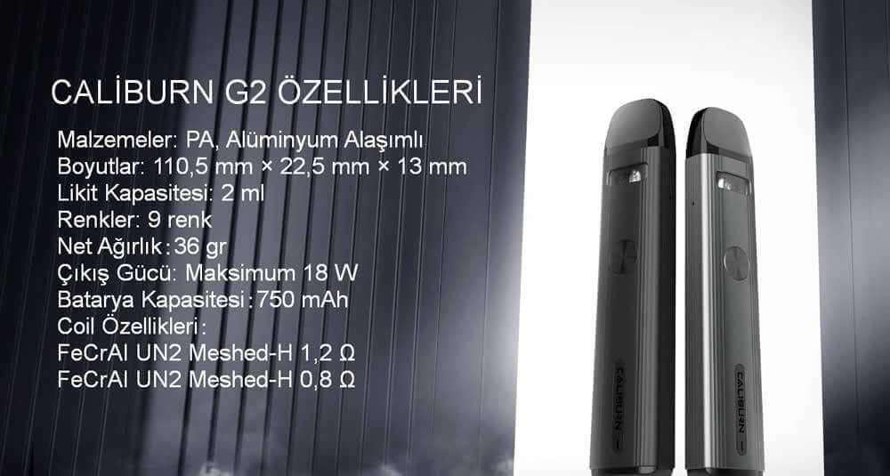 Uwell Caliburn G2 Özellikleri